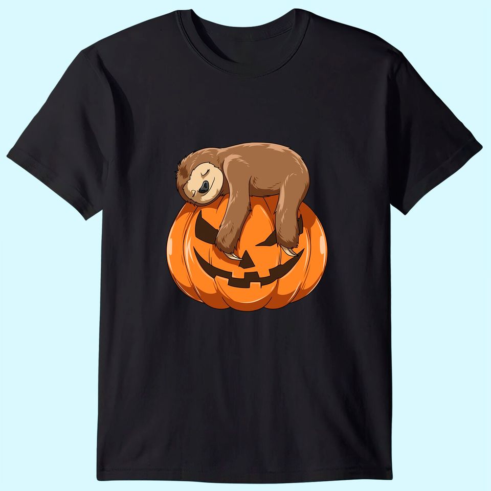 Sloth Pumpkin Halloween Sloth Themed Halloween Lovers Gift T-Shirt