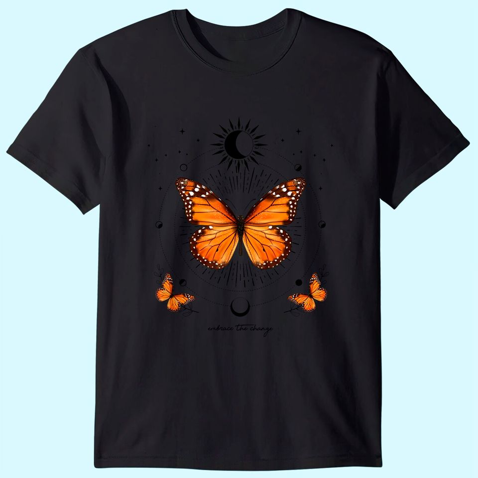 Monarch Butterfly Celestial Butterfly Sun Moon Phase Gift T-Shirt