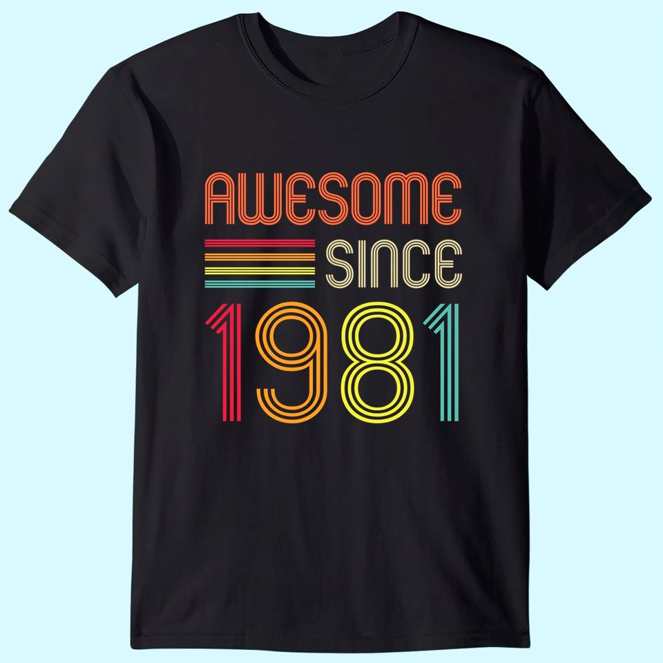 Awesome Since 1981 40th Birthday Retro T-Shirt