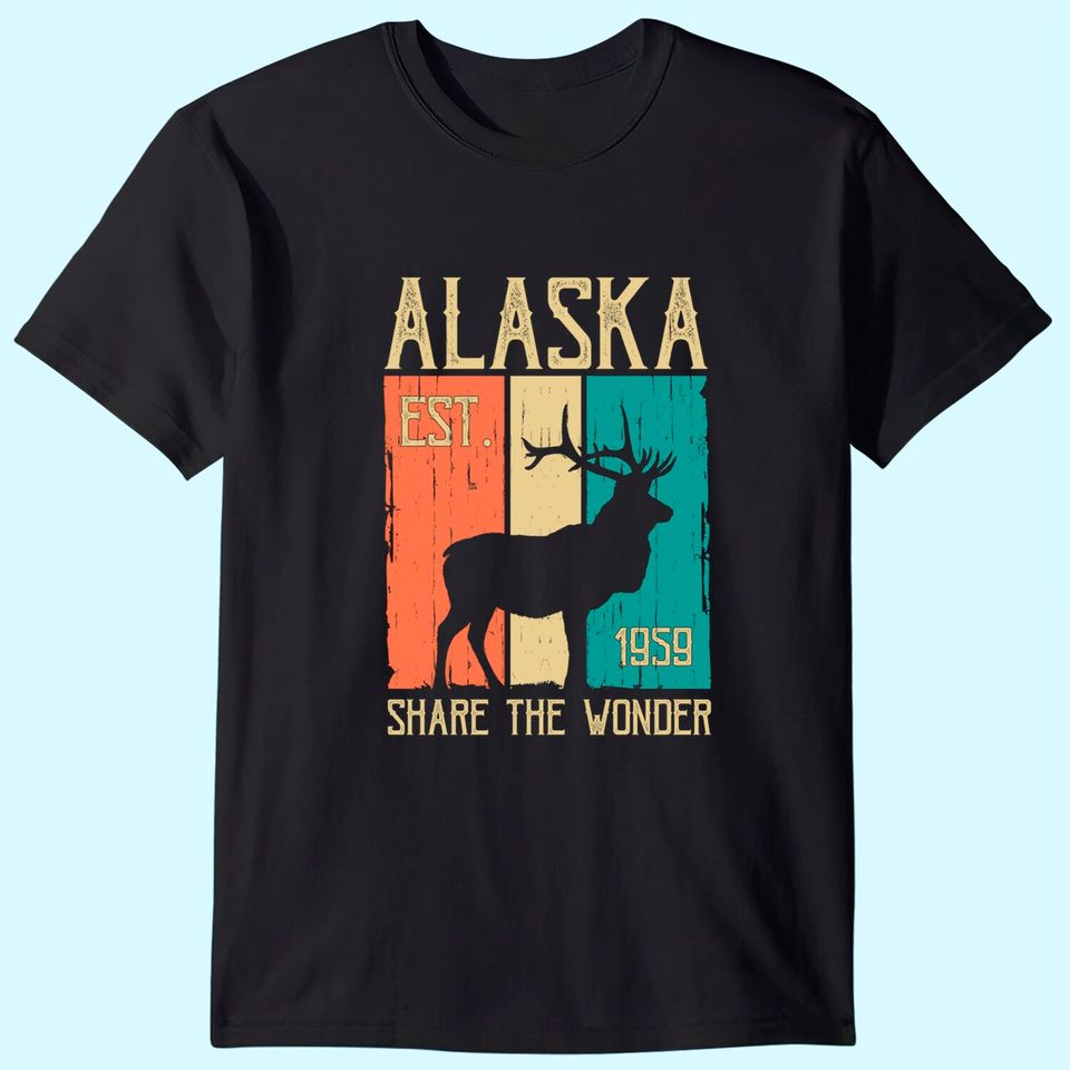 Vintage Sports Design Alaskan Elk for Alaska Day T-Shirt