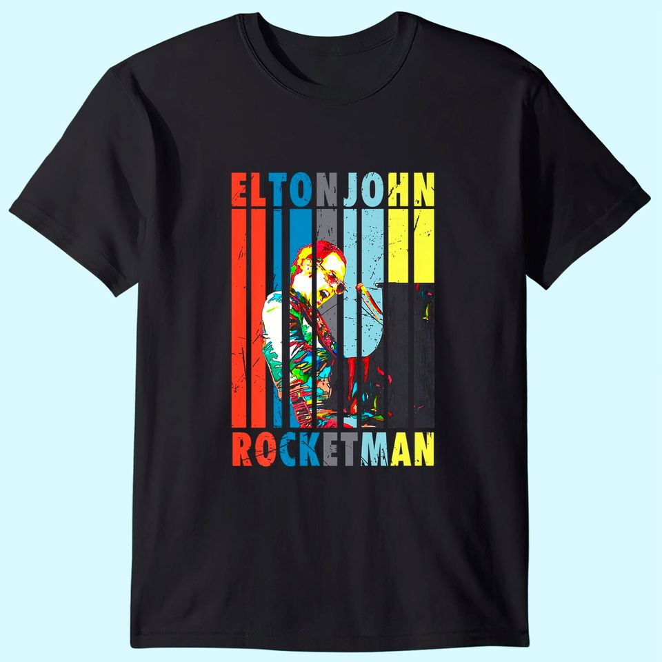 Vintage Elton Art John Country Musician Play Piano Rocketman Premium T-Shirt