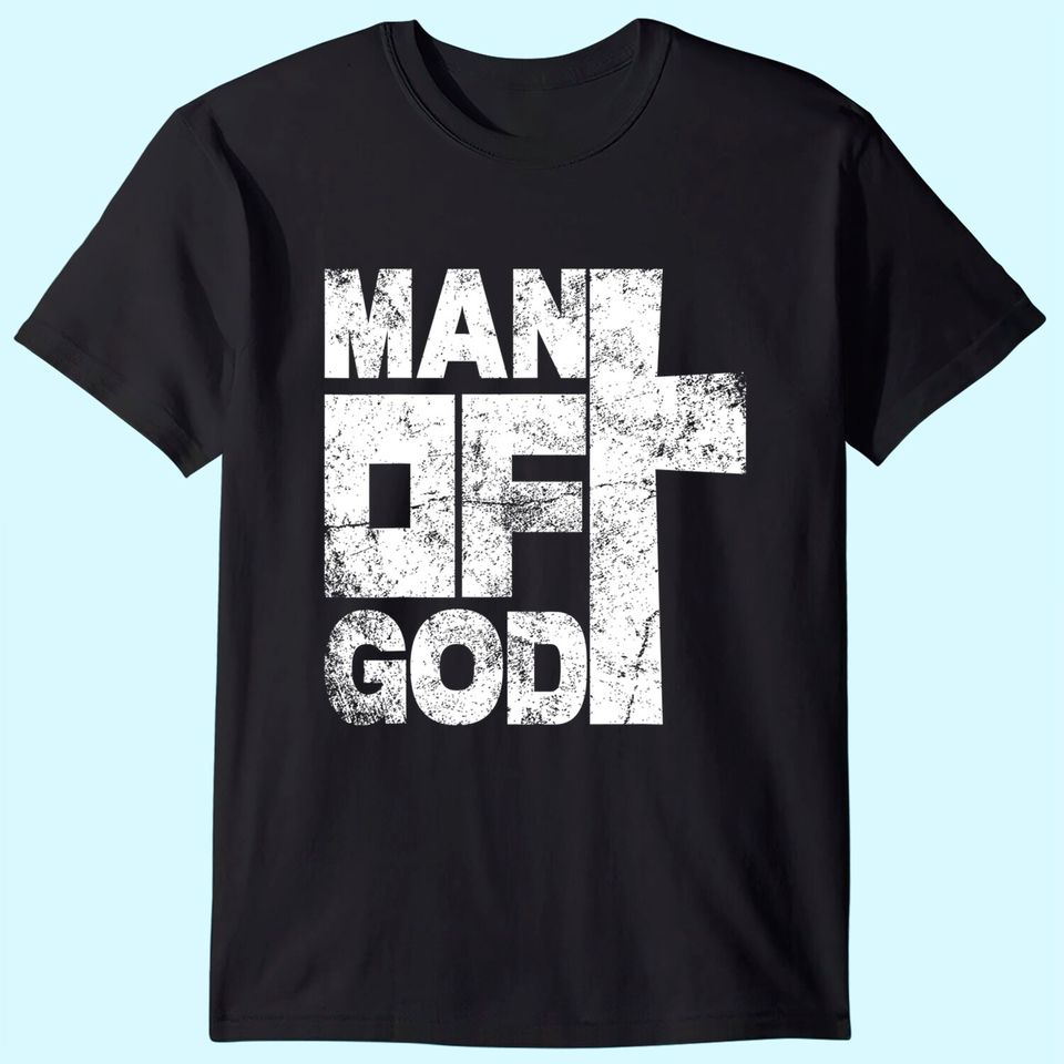 Mens Man of God religious graphic Christian vintage T-Shirt