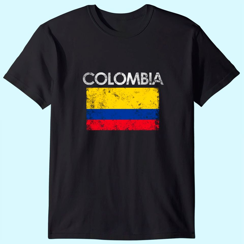 Vintage Colombia Flag Pride Gift T-Shirt