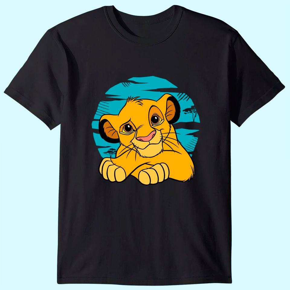 The Lion King Young Simba Resting Blue 90s T Shirt