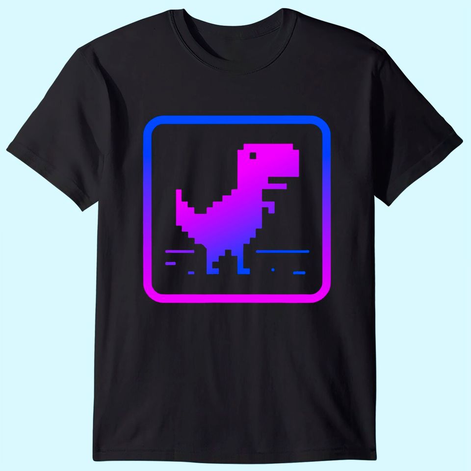 No Internet Dinosaur Graphic Design T-Shirt