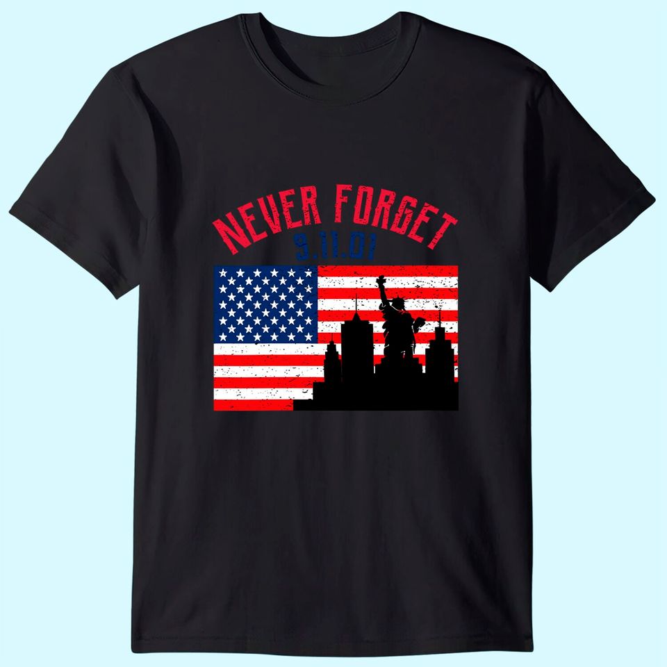 Never forget Patriotic 911 American Flag Vintage T Shirt