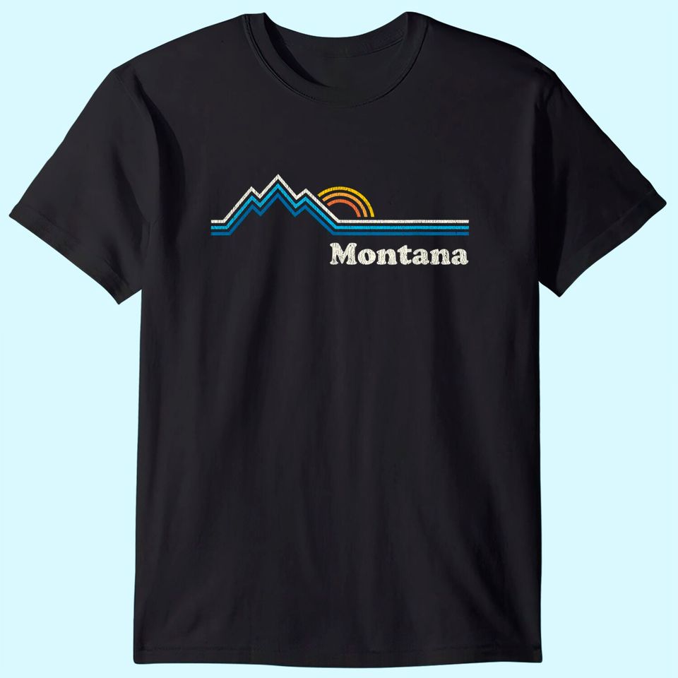 Montana Vintage Sunrise Mountains T-Shirt