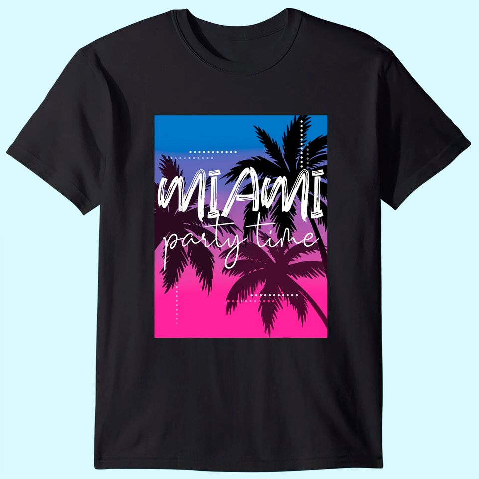 Men's T Shirt Miami Beach Party Time