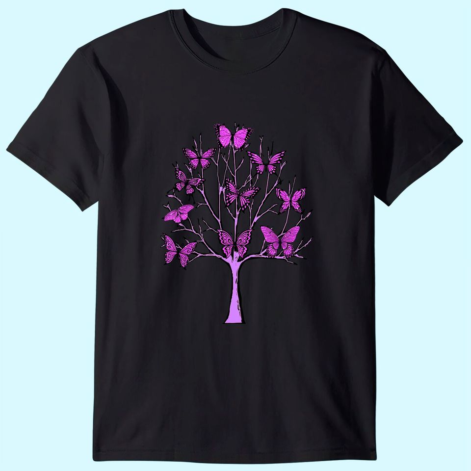 Purple Butterfly Tree of Life Butterflies T-Shirt