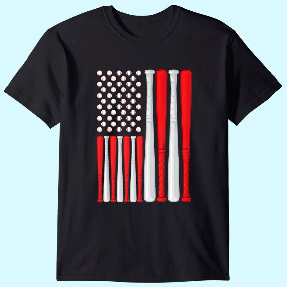 USA Flag - American Baseball Flag - Vintage Baseball Flag T-Shirt