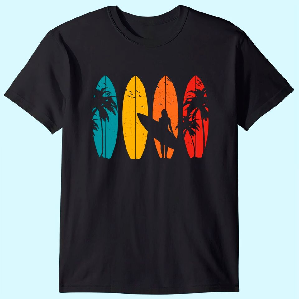 Surfer Gift Vintage Surfing Surf Board Beach T-Shirt