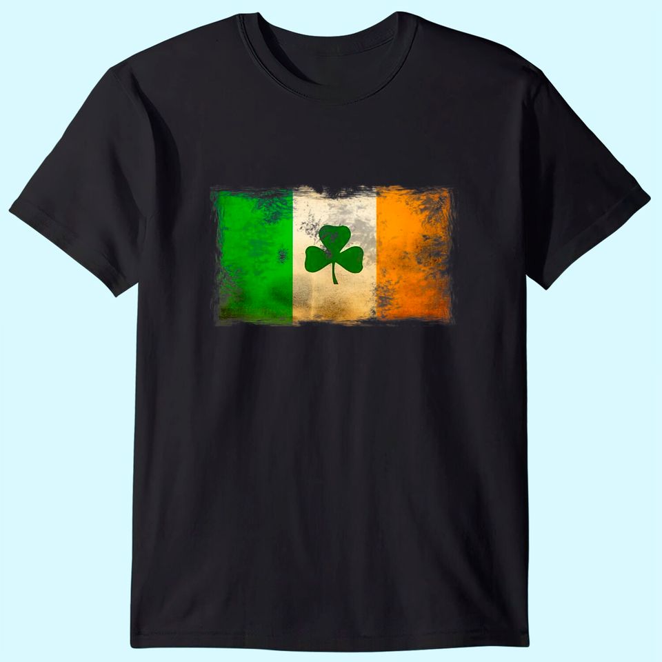 Distressed Ireland Flag Shamrock Vintage Irish Flags T Shirt
