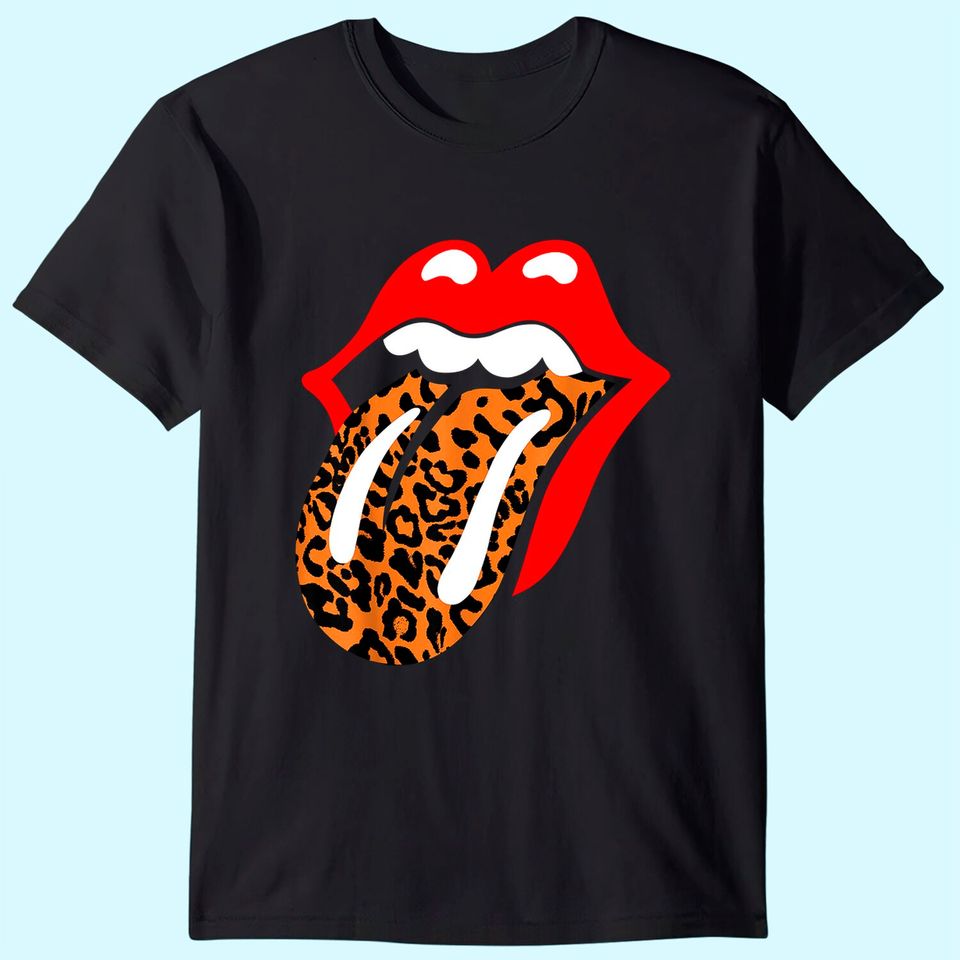 Rolling Stones Classic Leopard Tongue V-Neck T-Shirt