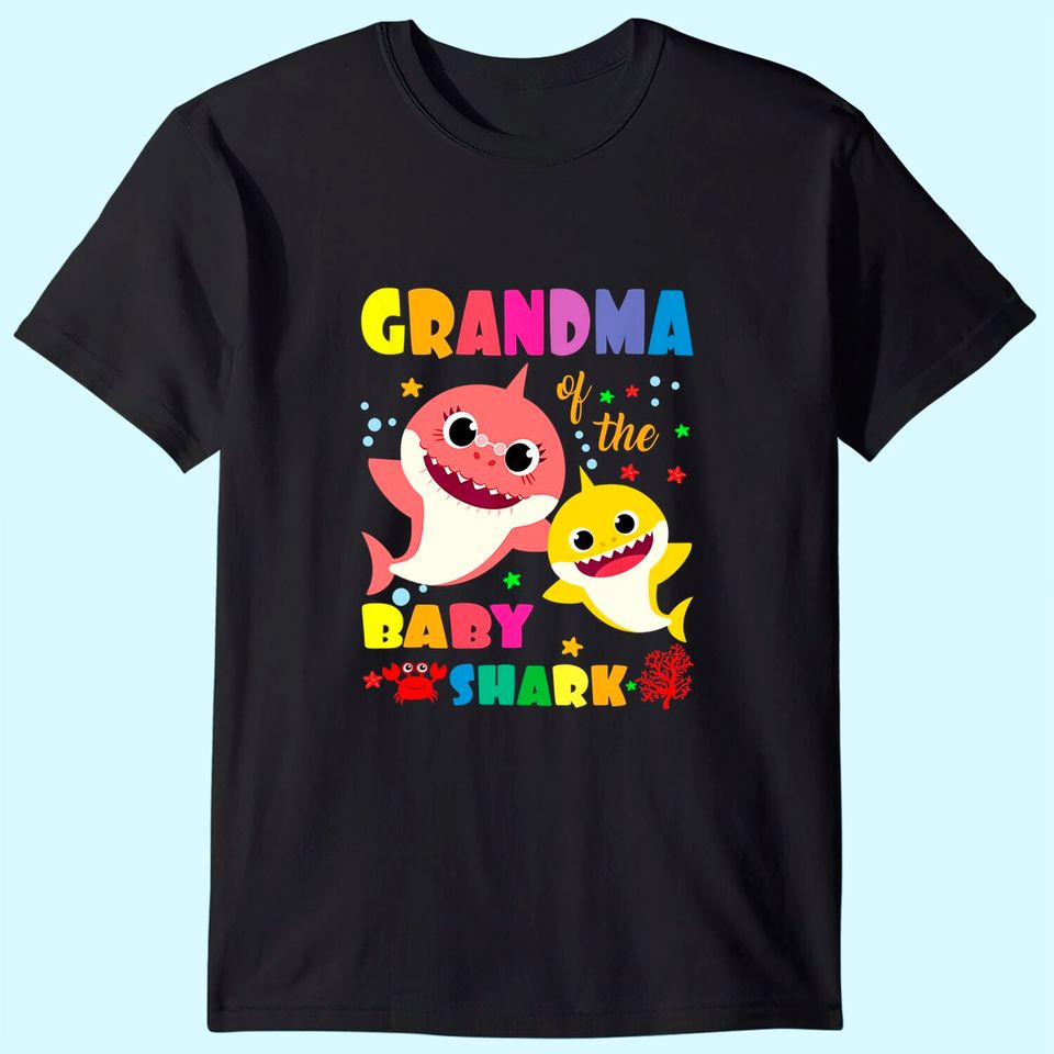 Grandma Of The Baby Shark Birthday Grandma Shark T-Shirt