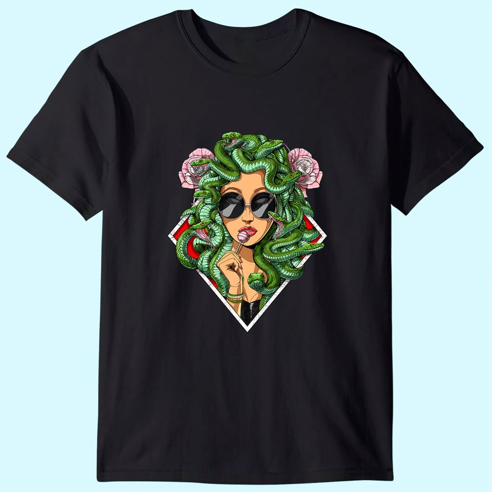 The Medusa Hippie Psychedelic Snakes Greek Mythology Women T-Shirt