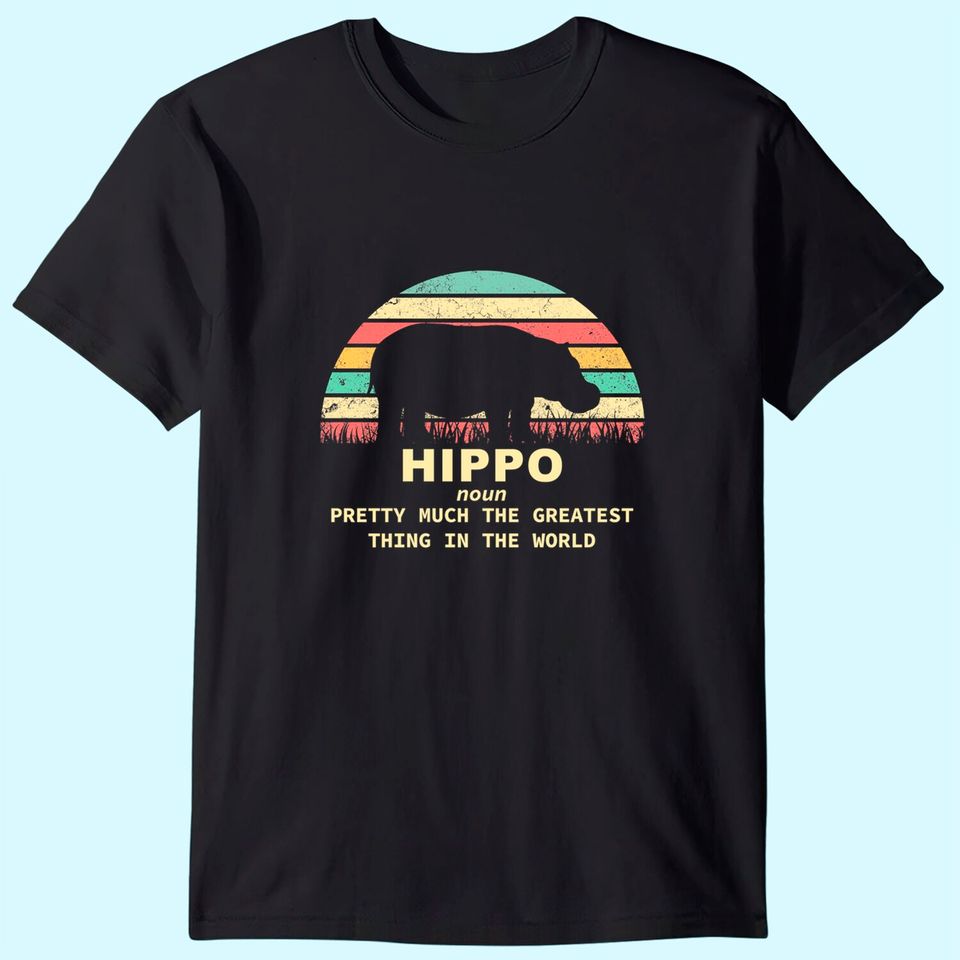 Vintage Hippo Definition Hippopotamus T Shirt