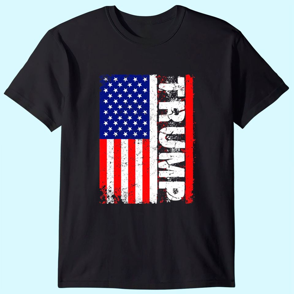 PRESIDENT Donald Trump 2020 Vintage USA Flag T Shirts T-Shirt