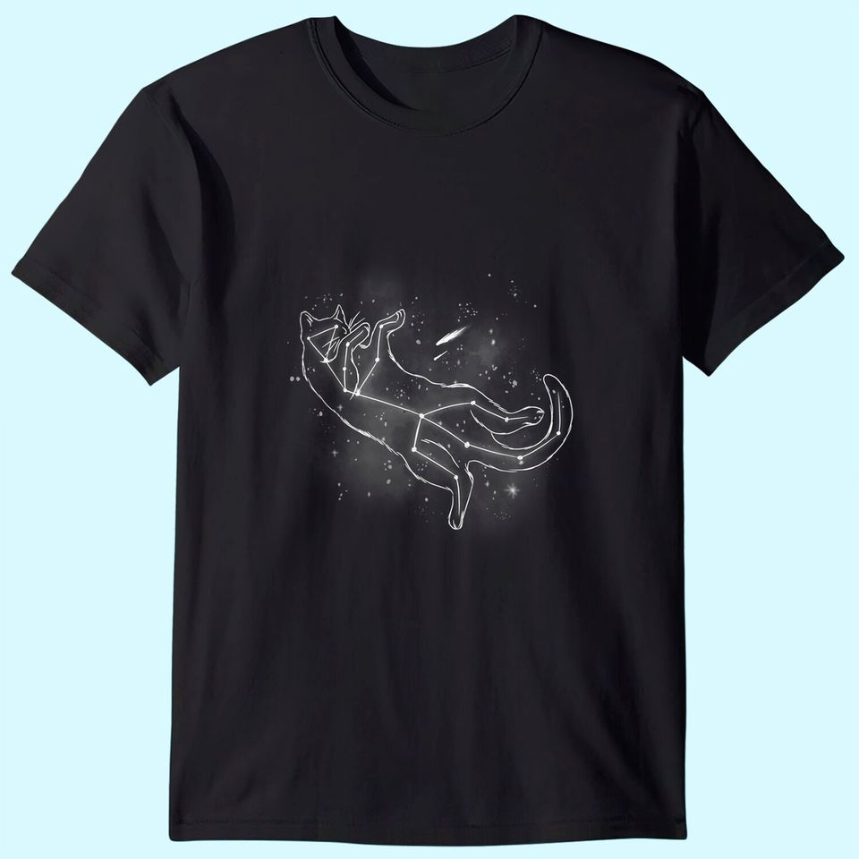 Funny Cat Cats Playing Moon Space Shooting Star T-Shirt