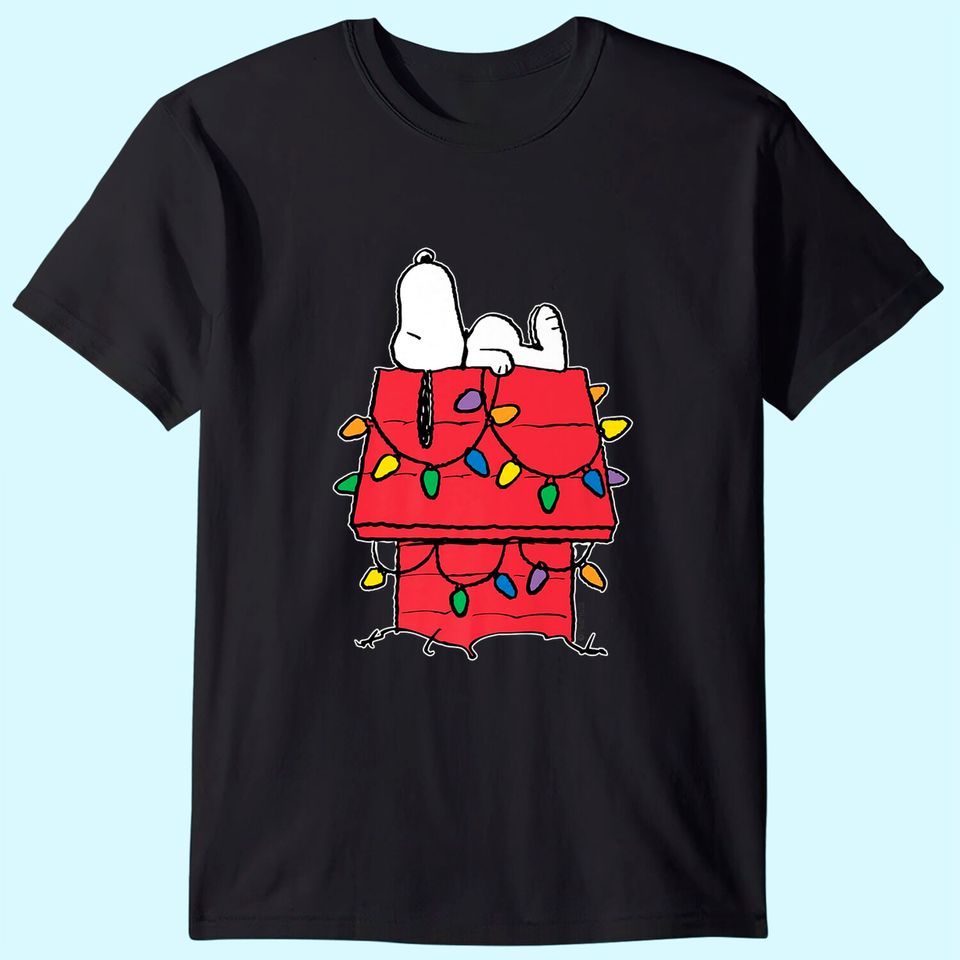 Peanuts Snoopy Doghouse Christmas Lights T-Shirt