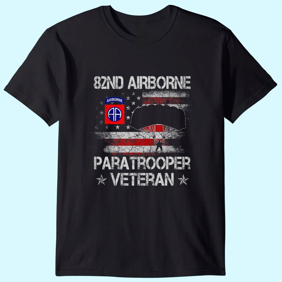 Airborne Paratrooper Veteran Flag Tshirt, Veterans Day T-Shirt