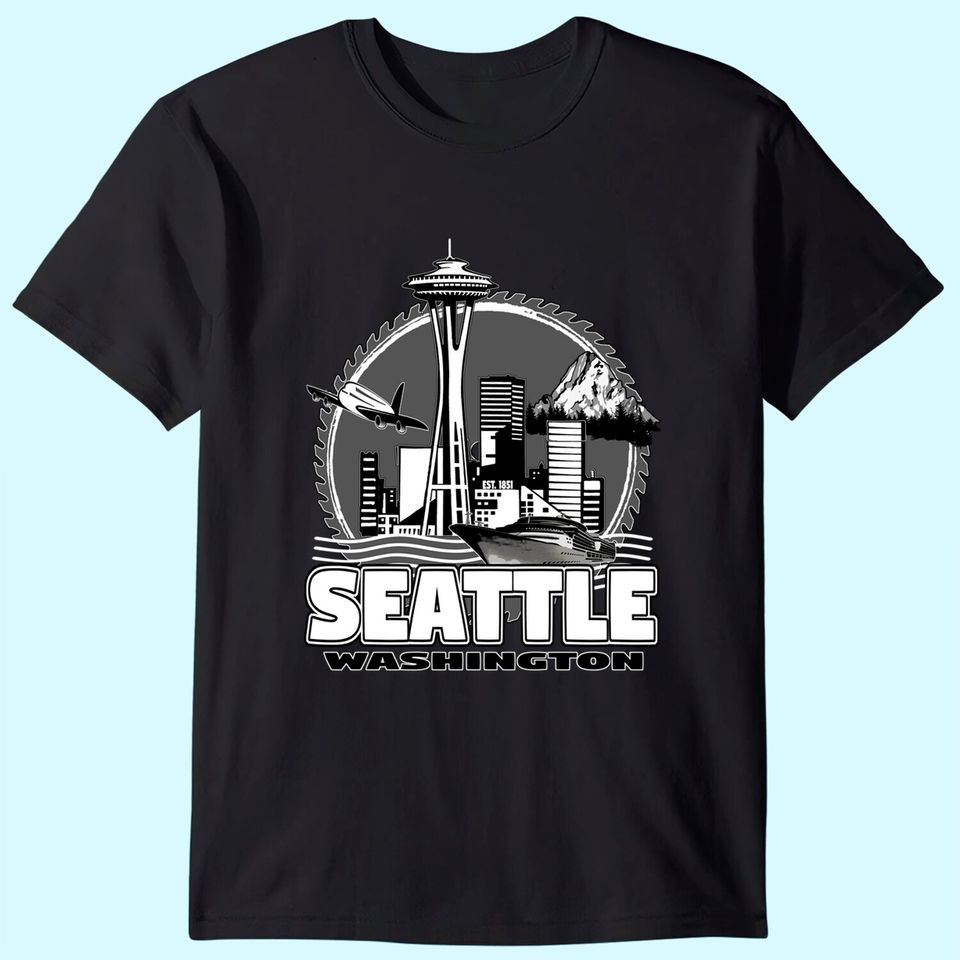 Seattle Pacific Northwest Emerald City Space Needle Souvenir T Shirt