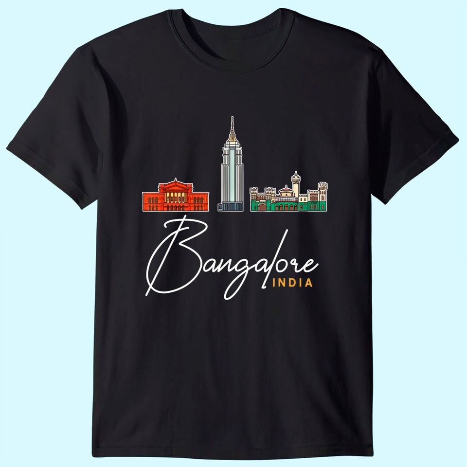 Bangalore India City Skyline Map Travel T-Shirt