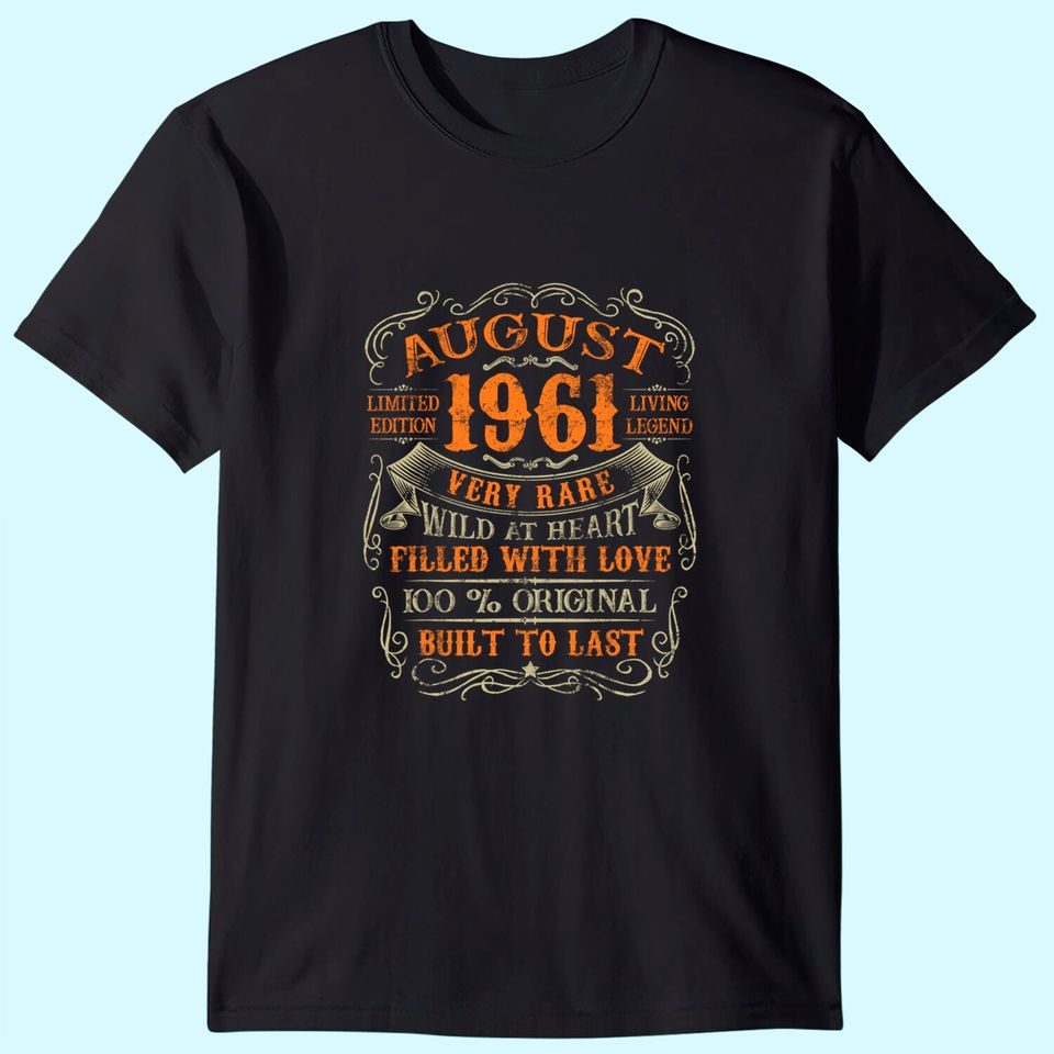Vintage 1961 August Shirt 59 Years Old T Shirt