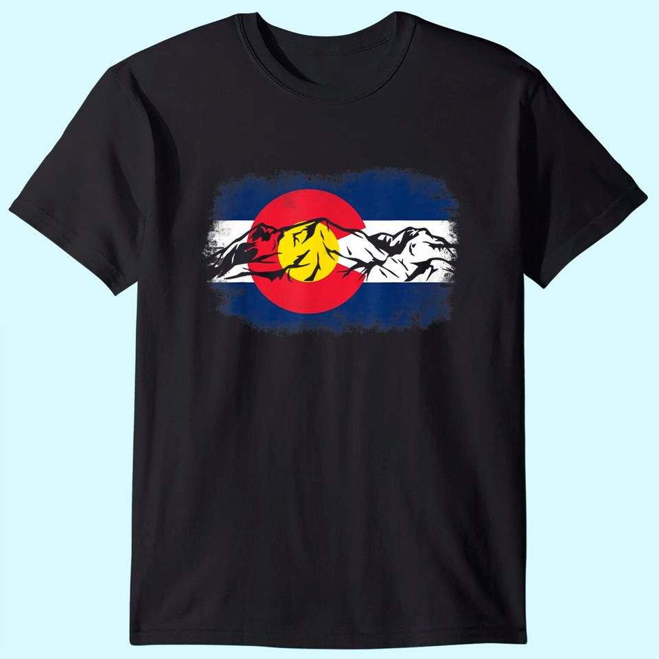 Colorado Mountain Love Colorado Flag T Shirt