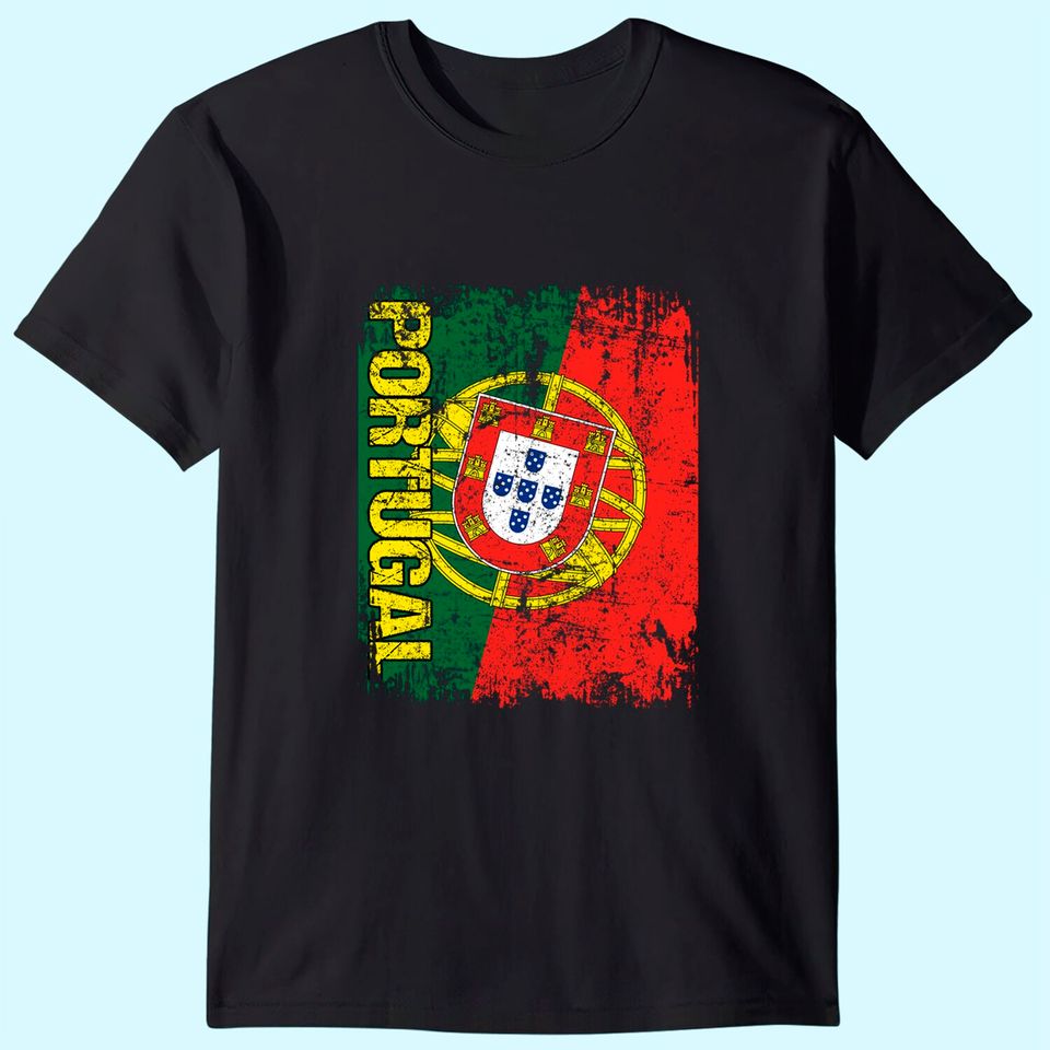 Portugal Flag Vintage Distressed T Shirt