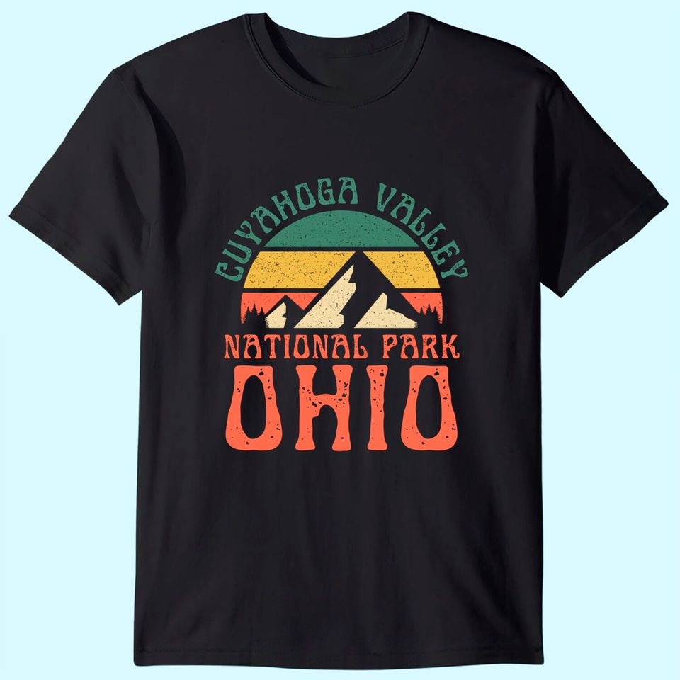 Cuyahoga Valley National Park Ohio Hiking Retro Sunset T-Shirt