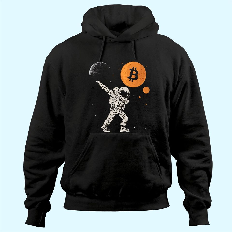 Bitcoin To The Moon Dabbing Astronaut Funny HODL BTC Crypto Hoodie