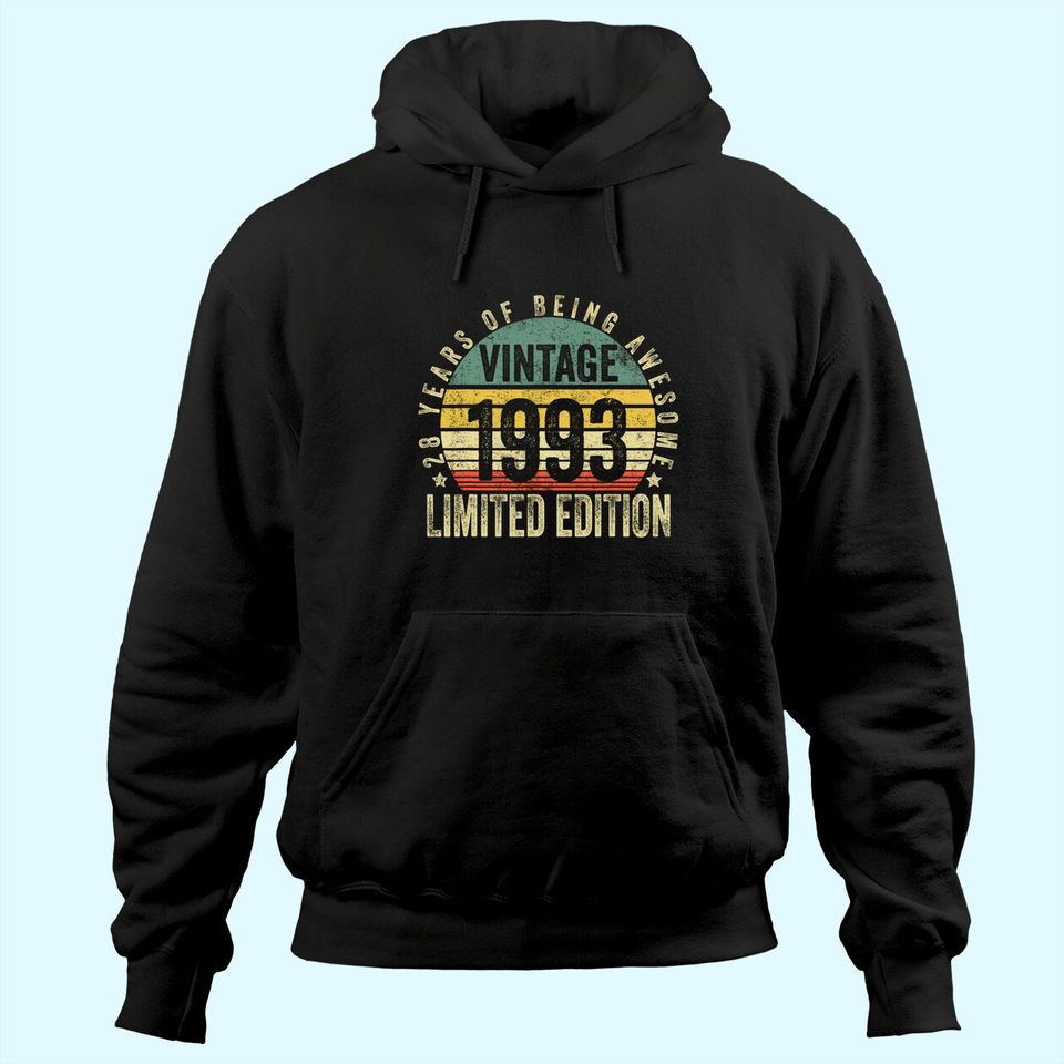 28 Year Old Gifts Vintage 1993 Limited Edition 28th Birthday Hoodie
