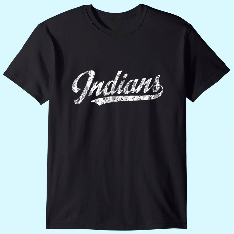 Indians Mascot T Shirt Vintage Sports Name Tee Design
