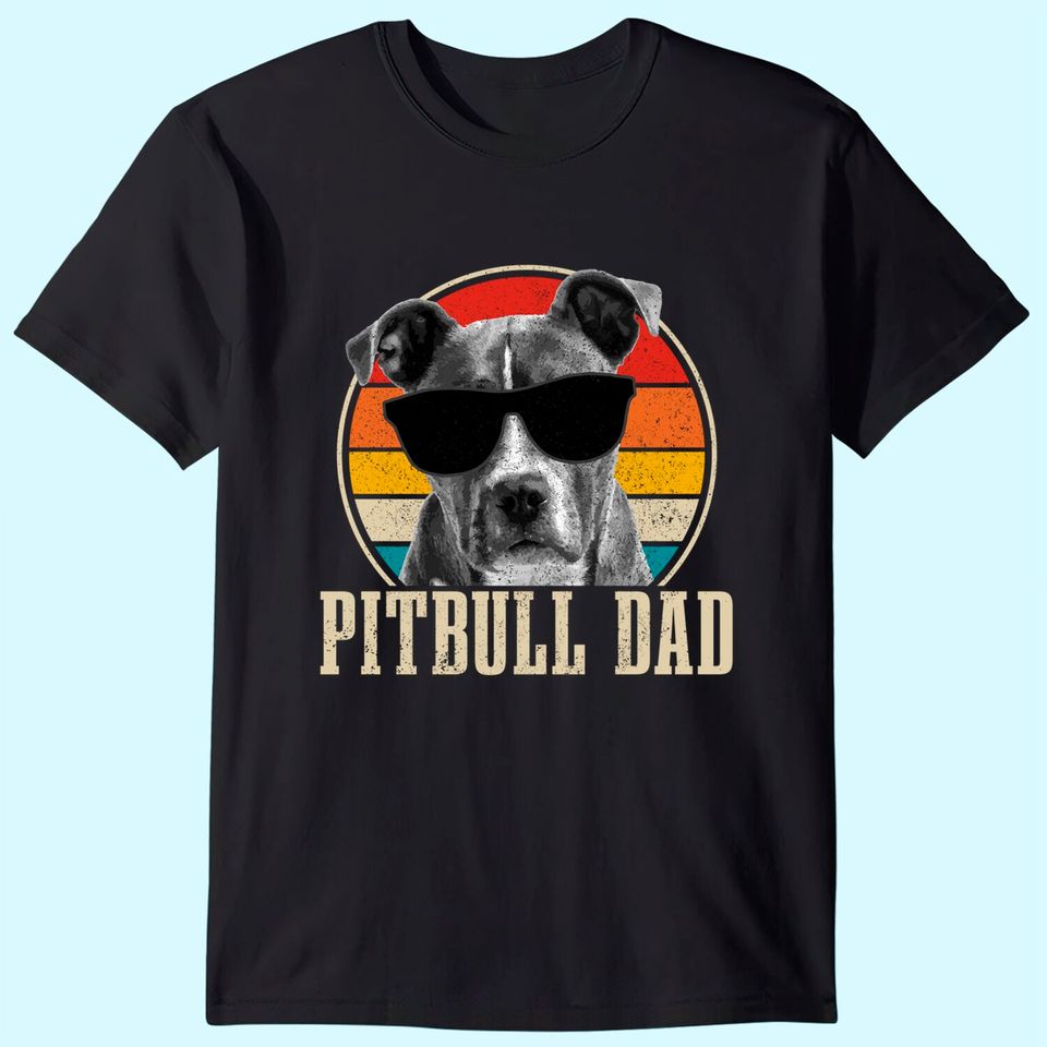 Pitbull Dad Vintage Sunglasses Owner T Shirt