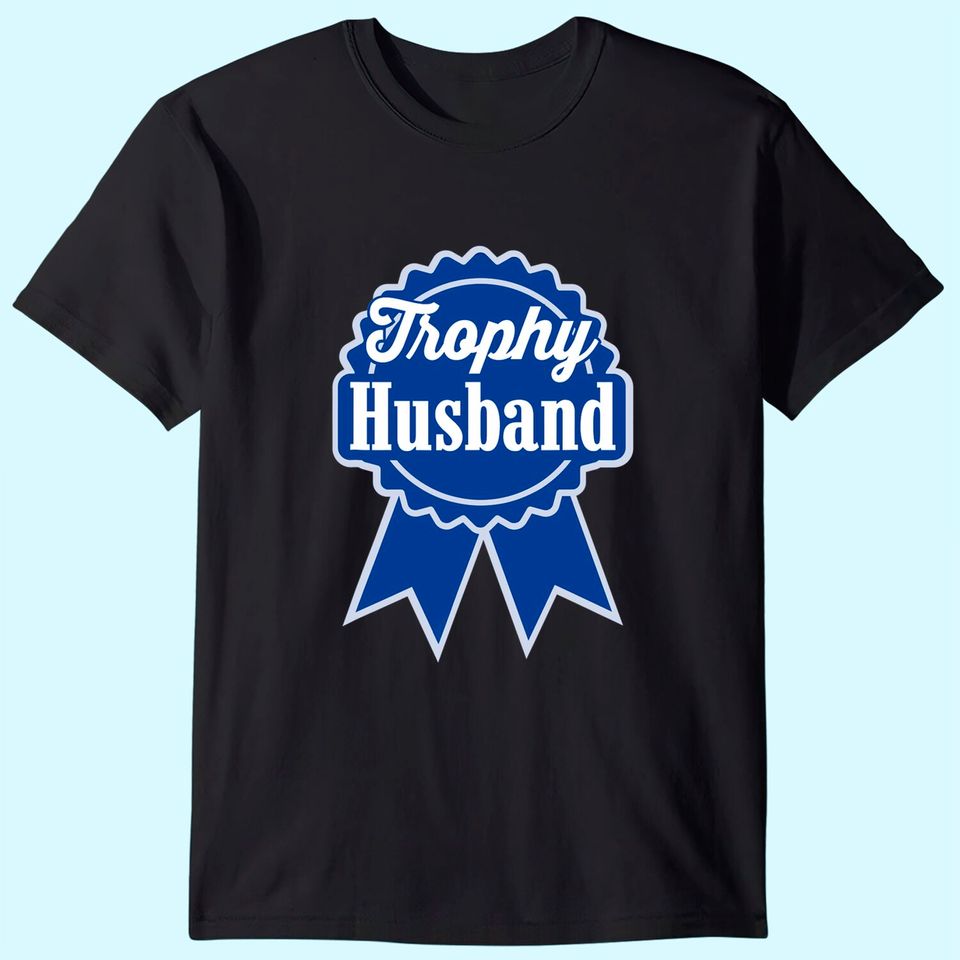 Trophy Husband Retro Ribbon Style T Shirt