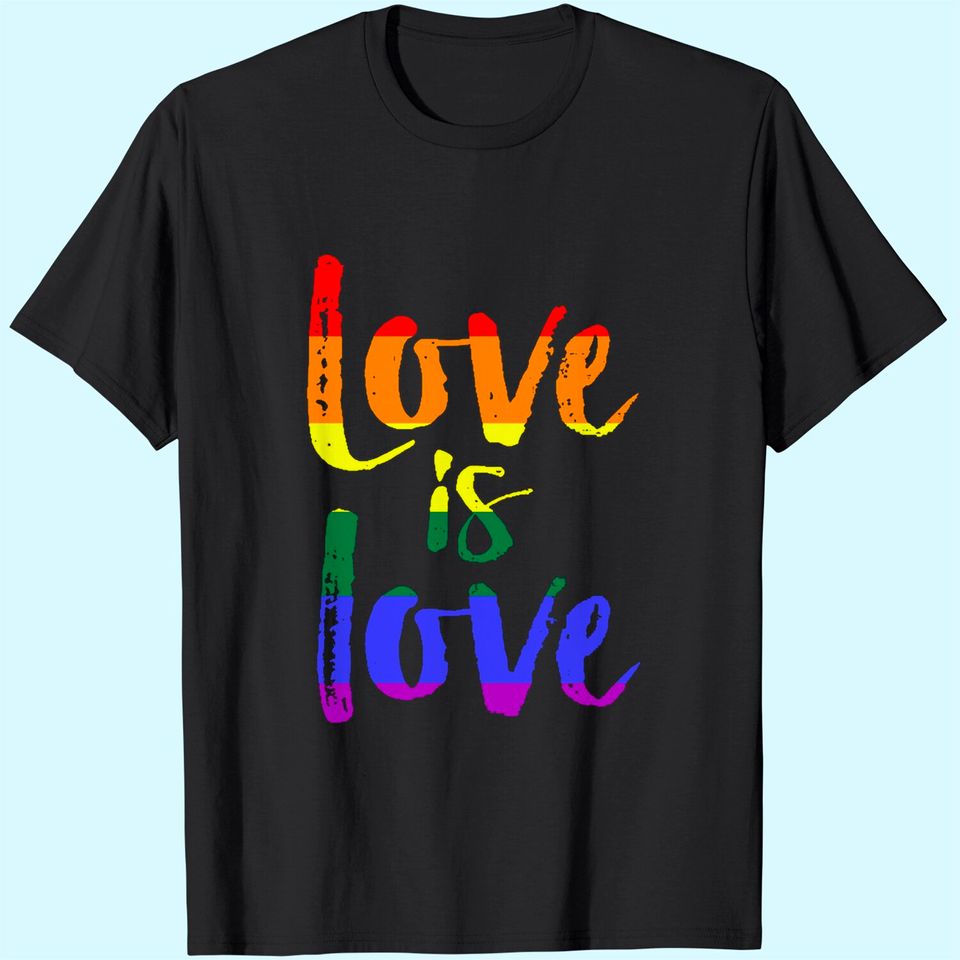 Love is Love Women's V-Neck T-Shirt Gay Pride Shirts Slim FIT