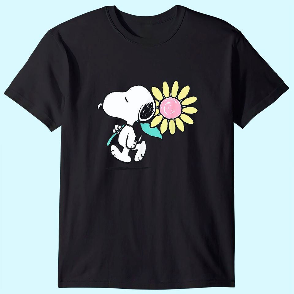 Peanuts Snoopy Pink Daisy Flower T Shirt