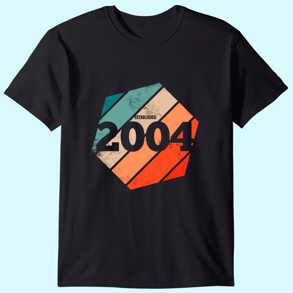Established 2004 Vintage 17th Birthday Gift Retro Est 2004 T-Shirt