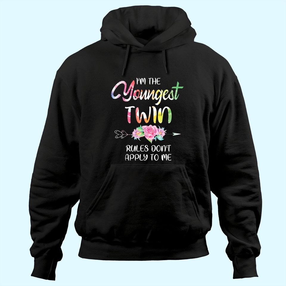 Youngest Twin Hoodie Sibling Birthday Twins Matching Hoodie