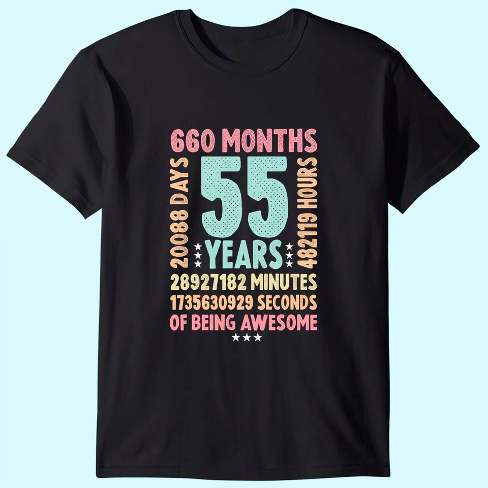 55th Birthday 55 Years Old Vintage Retro - 55 yr old T-Shirt
