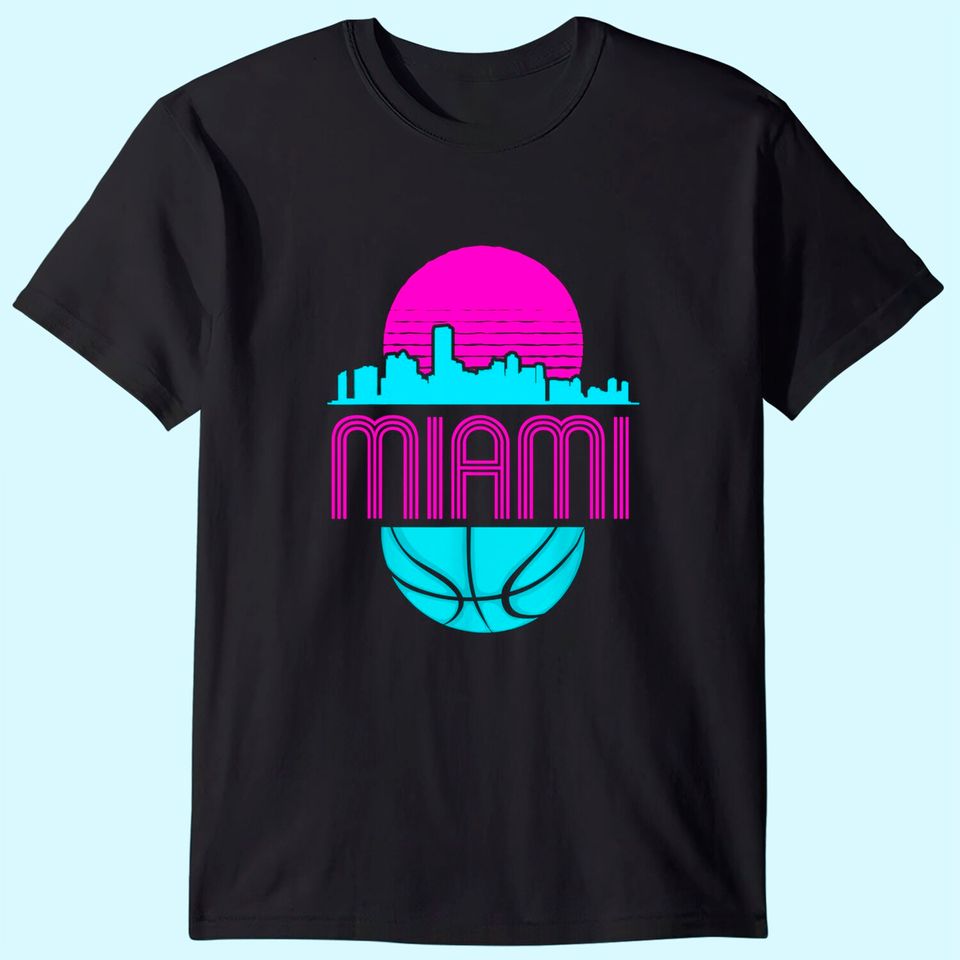 Miami Men's T Shirt Florida Cityscape Retro