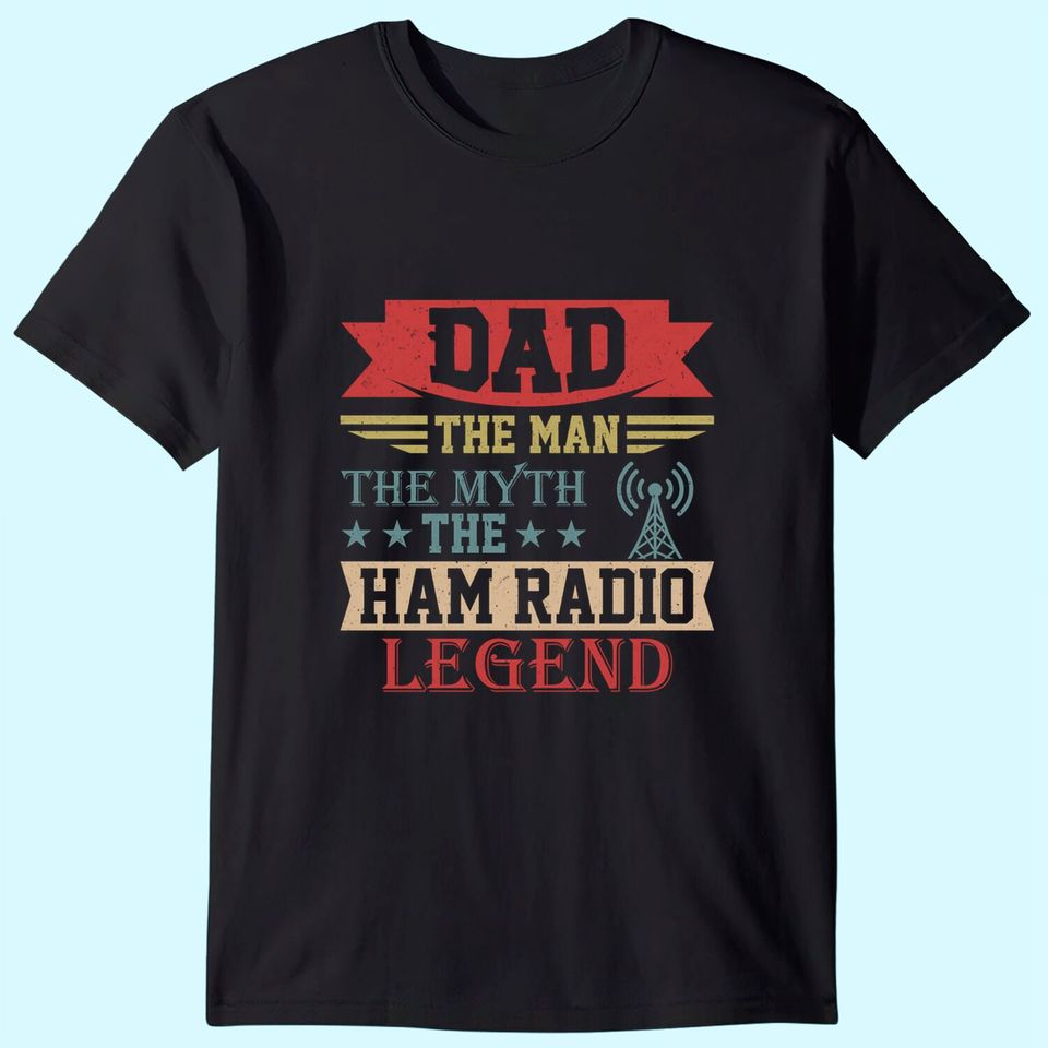 Amateur Ham Radio Operator Shirt Gift For Dad Vintage Retro T-Shirt