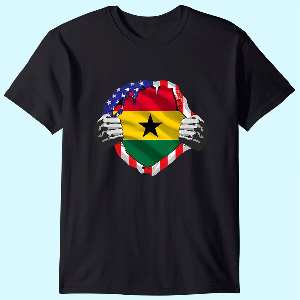 Ghana Roots USA Flag Immigrant T-Shirt