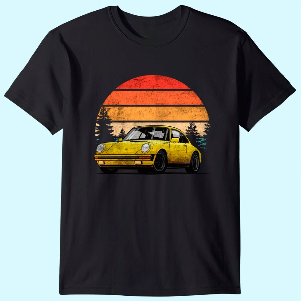 Retro Sun w Tuning & Gaming Oldtimer Car Enthusiast Sunset T Shirt