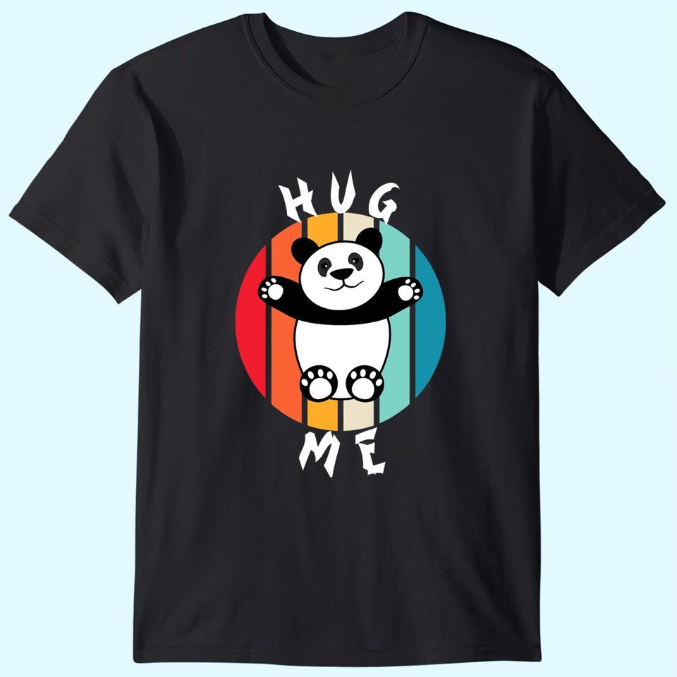 Retro Style Hug Me Panda T Shirt