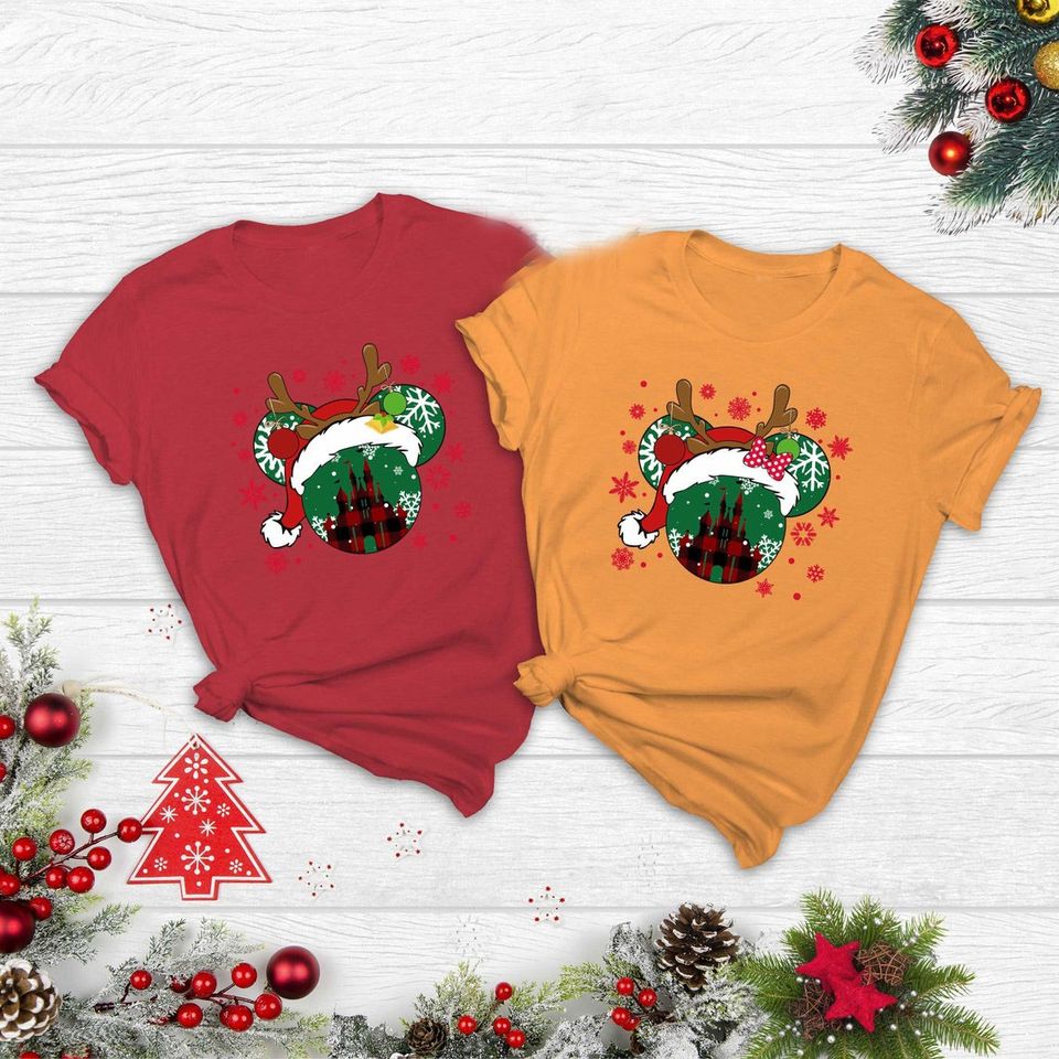 Mickey And Minnie Christmas Custom Family Matching T-Shirt