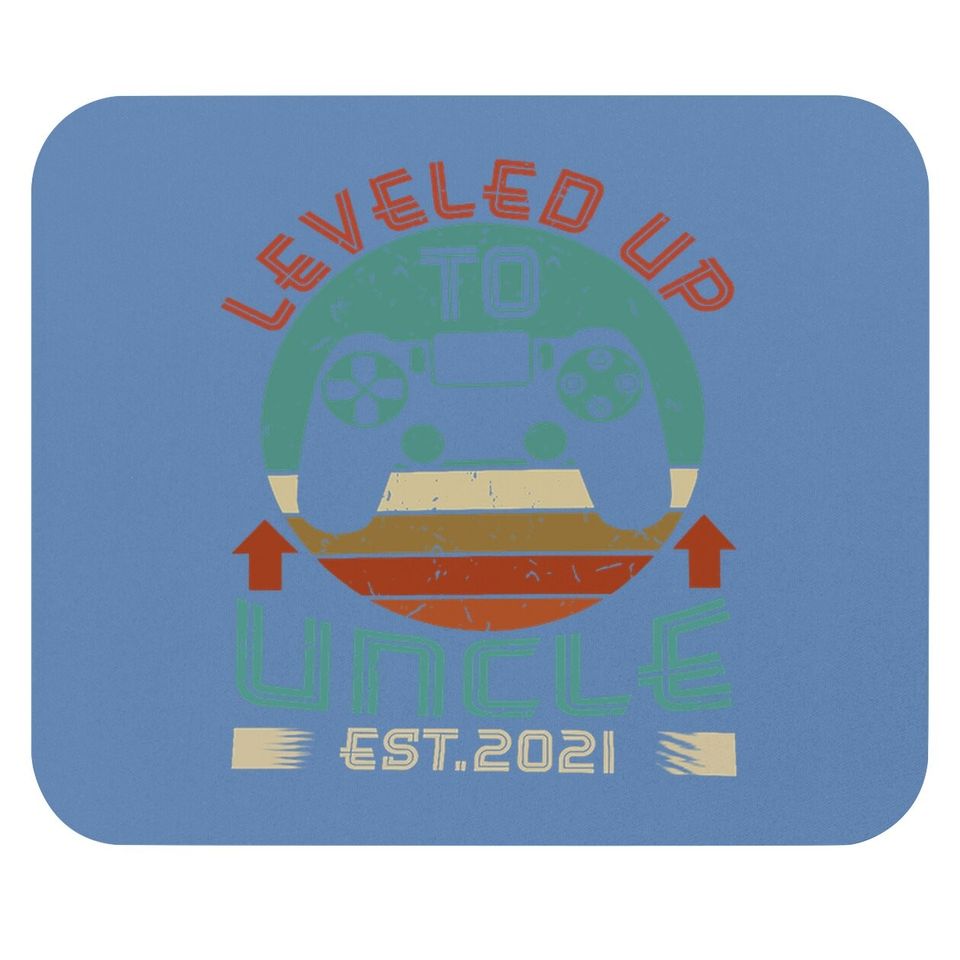 Promoted To Uncle Est 2021 Leveled Up Funny Mouse Pad