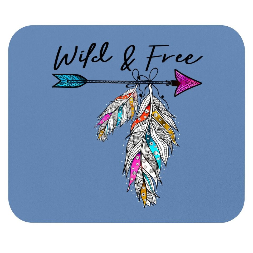 Wild And Free Bohemian Native Arrow Feathers Boho Mouse Pad