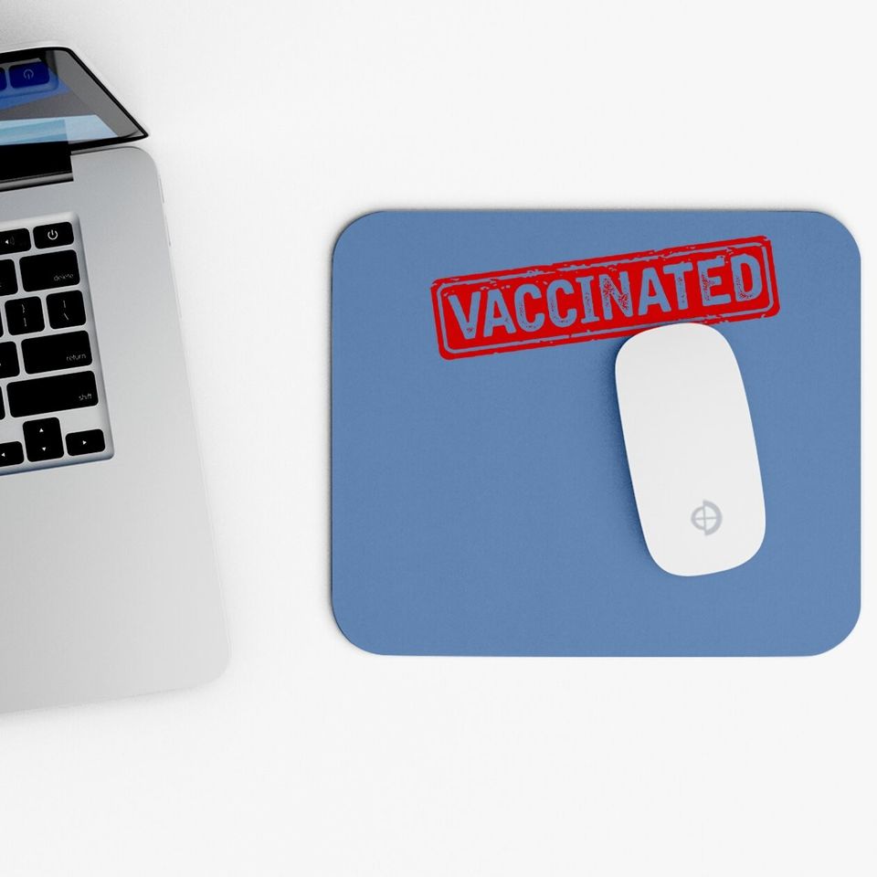 Certified Vaccinated Red Stamp Humor Graphic Mouse Pad