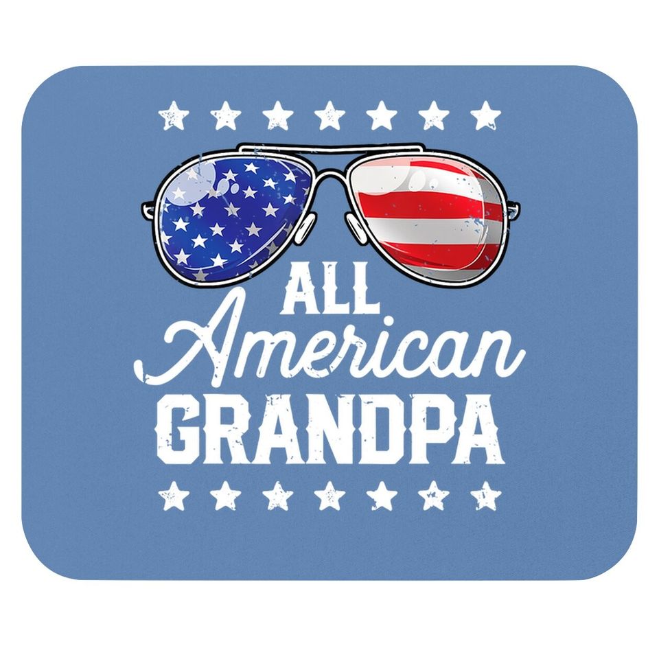 All American Grandpa 4th Of July Family Matching Sunglasses Mouse Pad